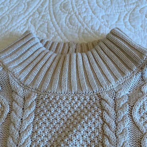 Jeanne Pierre Cotton Cable Sweater Women’s Large  Natural Lightweight Fisherman - Picture 17 of 17